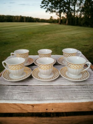 Set căni cafea cu farfuriuțe foto