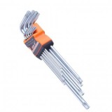 Set profesional 9 chei imbus torx, forma L, T10, T15, T20, T25, T27, T30, T40, T45, T50, Cr-V