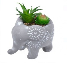 Ghiveci Decorativ Elefant &amp;amp; Planta 15x10x13 foto