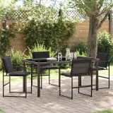 VidaXL Set de masă pentru grădină Manual 5 pcs Negru 160 x 80 x 73 cm
