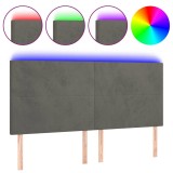 Cumpara ieftin Tablie de pat cu LED, gri inchis, 200x5x118/128 cm, catifea