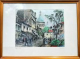 Cumpara ieftin Litografie realizată după Franz Herbelot-Paris, Place du Tertre
