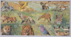 6-ANGOLA=Animale din Africa bloc de 12 timbre nestampilate MNH foto