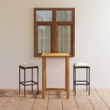 Cumpara ieftin Set mobilier de bar de gradină cu perne, 3 piese, maro