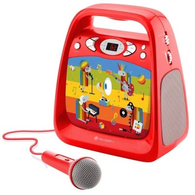 CD player cu Bluetooth si functie karaoke GoGEN DECKO, USB, MP3, Microfon, Rosu foto
