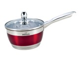 Cumpara ieftin Cratita pentru sos din inox, 2.5l, 18cm, capac sticla termorezistent, inclusiv inductie, Bohmann, Rosie