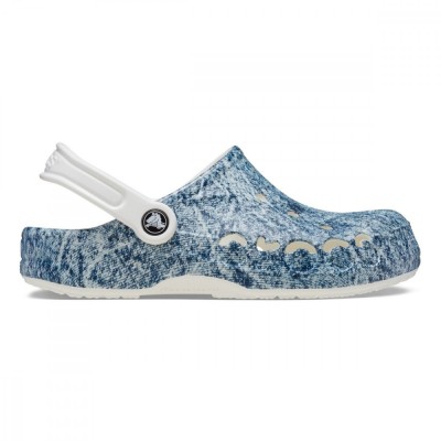 Saboti Crocs Baya Denim Clog Alb - White/Multi foto