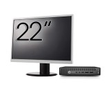 Pachet Calculator Second Hand HP EliteDesk 800 G2 Mini PC, Intel Core i7-6700T 2.80 - 3.60GHz, 8GB DDR4, 256GB SSD + Monitor 22 Inch NewTechnology Med