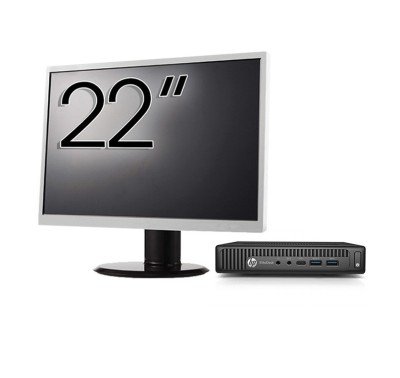 Pachet Calculator Second Hand HP EliteDesk 800 G2 Mini PC, Intel Core i5-6500 3.20-3.60GHz, 8GB DDR4, 256GB SSD + Monitor 22 Inch NewTechnology Media foto