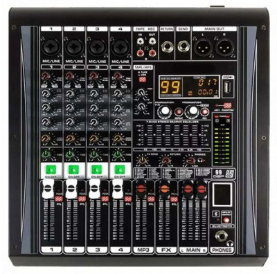 Mixer audio analog amplificat 2 x 450W, Bluetooth, USB, 99 Efecte, Consola DJ foto