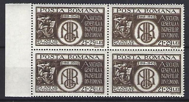 Romania 1943 - Lp 157 - A.G.I.R. - bloc de 4 - MNH***