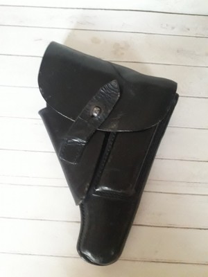 HST Toc piele neagră pistol german Walther PPK fără marcaje Al Doilea Război foto