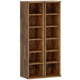 HOMCOM Set de 2 Rafturi pentru 204 CD-uri cu Polițe Ajustabile, 21x22,5x88,5cm, Maro Rustic | Aosom Romania