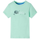 Tricou pentru copii cu m&acirc;neci scurte verde deschis 128, vidaXL