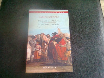 Memorie italiane/ Memorii italiene -carte bilingva - CARLO GOLDONI foto