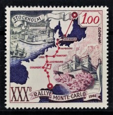 MONACO 1961 - Raliul de la Monte Carlo, editia 30/serie completa MNH foto