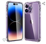 Husa silicon antisoc cu protectie camera Iphone 14 Pro, Transparent, Fara snur, Samsung