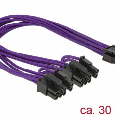 Cablu alimentare PCI Express 6 pini la 2 x 8 pini M-T, Delock 83704