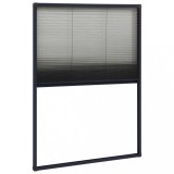 Cumpara ieftin Plasa Insecte Plisse Fereastra, 80x120cm, Aluminiu, Antracit/Negru, Fibra Sticla, Montaj Facil
