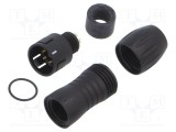 Conector circular BINDER 720 tată 5 pini 125V 5A IP67 aurit