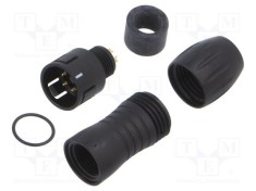 Conector circular BINDER 720 tată 5 pini 125V 5A IP67 aurit
