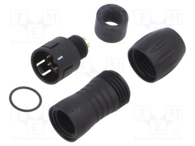 Conector circular BINDER 720 tată 5 pini 125V 5A IP67 aurit foto