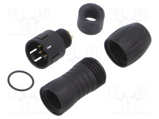 Conector circular BINDER 720 tată 5 pini 125V 5A IP67 aurit