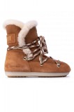 Ghete dama Moon Boot Dk Side High Shearling 24300100, maro, cu siret, ghetute de iarna