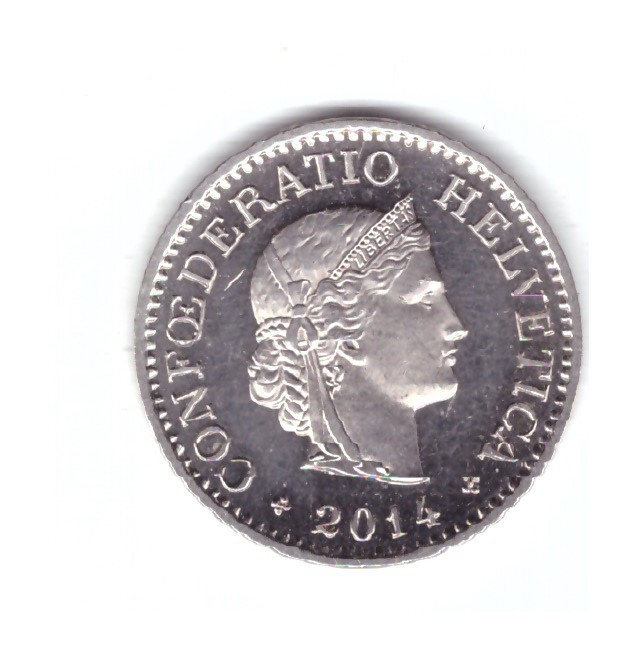 Mondea Elvetia 10 rappen 2014, stare foarte buna, curata, cu luciu