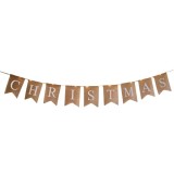 Decoratiune steag de Craciun Hoff, 20 LED-uri, lumina calda, 190 cm, alimentare baterii