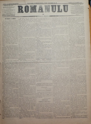 Ziarul Romanulu , 22 Decembrie 1873 foto
