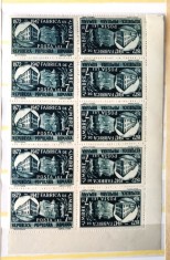 ROMANIA 1948 - 75 ani Fabrica de timbre - bloc 6 serii Tete-Beche MNH** LP 227 a foto