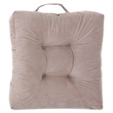 Perna podea si scaun, material satinat, crem, 46x46