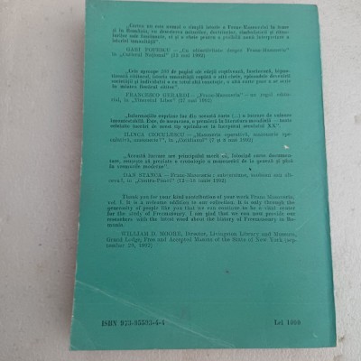 ISTIRIA FRANCMASONERIEI ( 926-1960)-RADU COMANESCU-1992 X3. foto