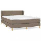 Cumpara ieftin Pat box spring cu saltea, gri taupe, 140x200 cm, textil