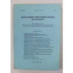 ZEITSCHRIFT DER GERMANISTEN RUMANIENS , 7 JAHRGANG , HEFT 1 -2 ( 13 - 14 ) , 1998