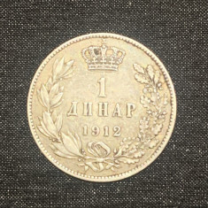 Moneda 1 dinar 1912 argint Serbia