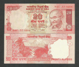 INDIA 20 RUPII RUPEES 2010 UNC [1] P- 96 j , Fara Litera