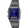Ceas Casio Vintage Edgy AQ-230EGG-2A Unisex, Display Hibrid, Inox, Curea Metalica, Rezistent Apa