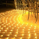 Instalatie craciun yoto, tip plasa, 3 m x 3 m, 320 led-uri, prelungitor 1.5 m, 8 jocuri de lumini, interconectabila, fir transparent, interior/exterio, Flippy