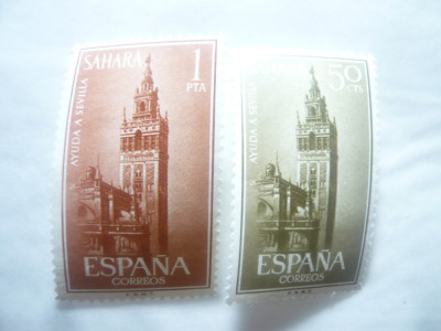 Serie Sahara Spaniola 1963 - Pt Sevilla , 2 valori foto