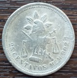 (A498) MONEDA DIN ARGINT MEXIC - 25 CENTAVOS 1881 Mo M (MONETARIA MEXICO CITY), America de Nord