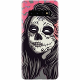 Husa silicon pentru Samsung Galaxy S10, Mexican Girl Skull