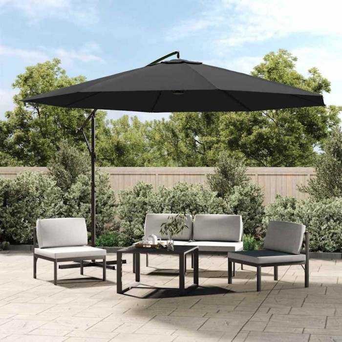 Gossi umbrela in consola cu stalp din aluminiu, 350 cm, antracit