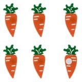 Autocolante decorative din fetru, Morcovi, 12 buc, 5 cm, CMCLASS