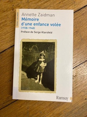 Memoire d&amp;#039;une enfance volee (1938-1948) Annette Zaidman foto