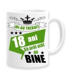Cana alba personalizata &quot;mi-au trebuit 18 ani sa arat atat de bine&quot;, INOVATIX&reg;. 330ml