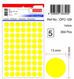 Etichete Autoadezive Color, D16 Mm, 240 Buc/set, Tanex - Galben