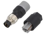 Conector M8 tată 3 pini, 4A, 60V, IP67, BINDER, seria 768
