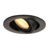 Spot incastrat, SUPROS 78 Ceiling lights, black recessed fitting, LED, 3000K, round, black, 60&deg; lens, 9W,, SLV